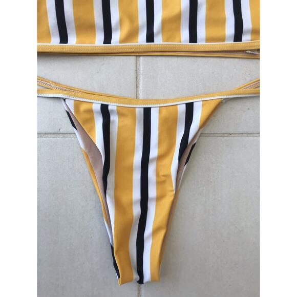 No Brand Bikini Set Multicolor Striped Padded Swimwear FLAW - Picture 4 of 7